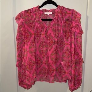 Olivaceous Vibrant Pink Floral Blouse